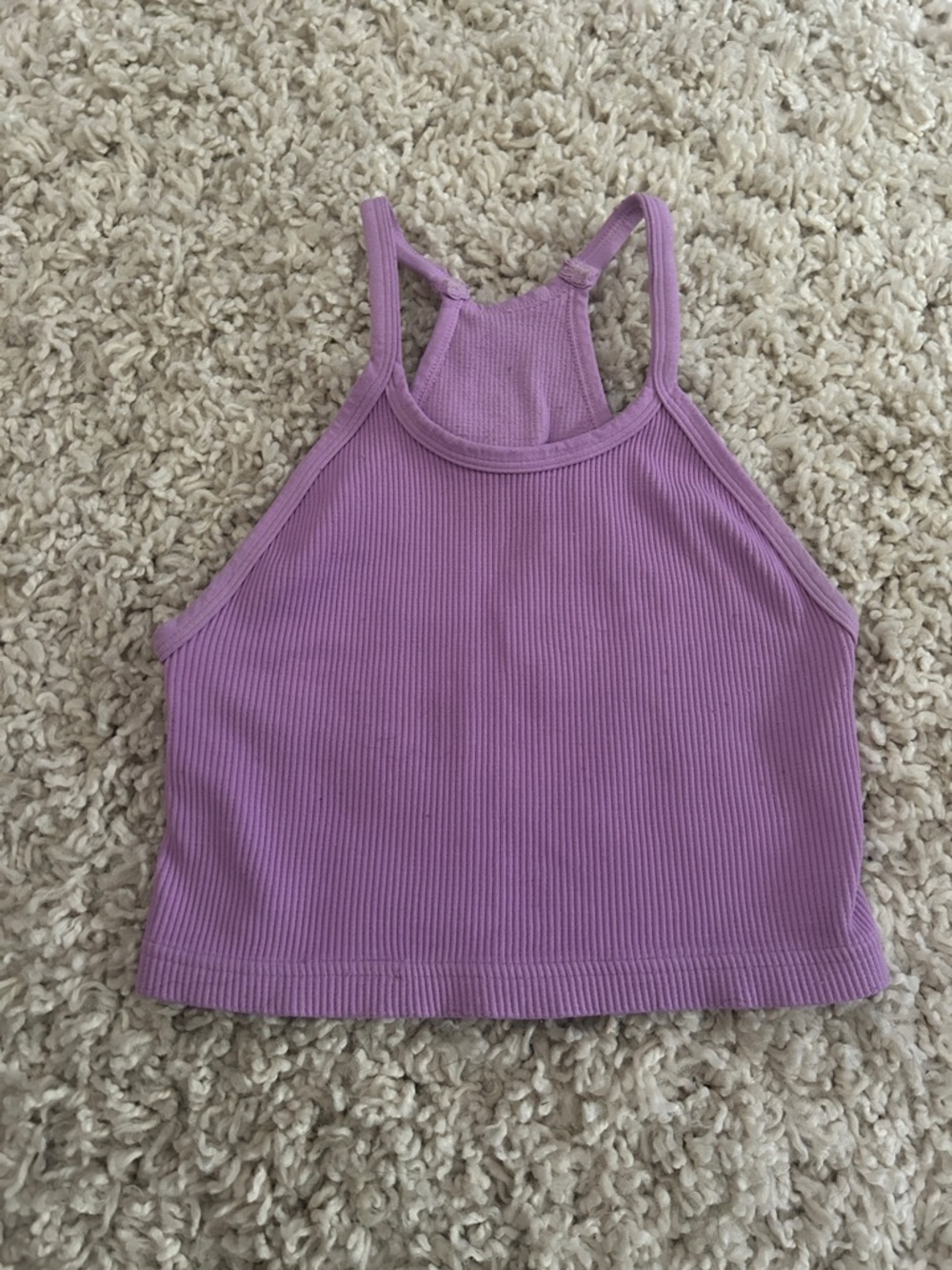 Free People happiness runs tank-  Ribbed Halter Crop Top in Lavender